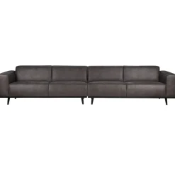 Woood Statement xl 4-zits bank 372 cm lederlook donkergrijs