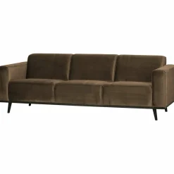 Woood Statement 3-zits bank 230 cm fluweel taupe