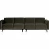 Woood Statement 4-zits bank 280 cm fluweel warm groen