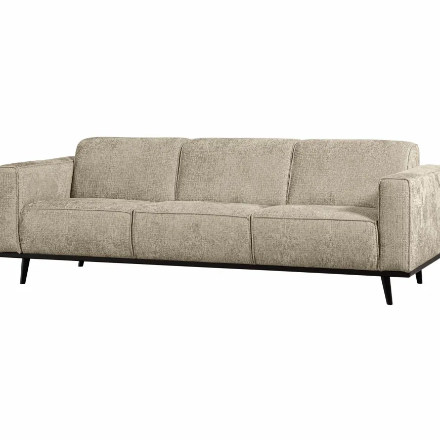 Woood Statement 3-zits bank 230 cm structure velvet wheatfield