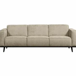 Woood Statement 3-zits bank 230 cm structure velvet wheatfield