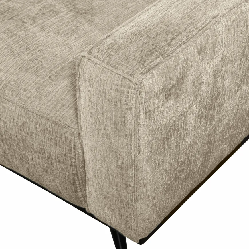 Woood Statement 3-zits bank 230 cm structure velvet wheatfield