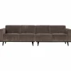 Woood Statement 4-zits bank 280 cm platte brede rib taupe