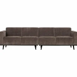 Woood Statement 4-zits bank 280 cm platte brede rib taupe