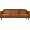 Woood Statement 3-zits bank 230 cm lederlook cognac
