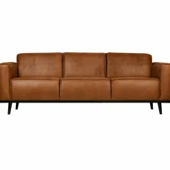 Woood Statement 3-zits bank 230 cm lederlook cognac