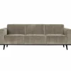 Woood Statement 3-zits bank 230 cm brede platte rib clay