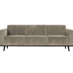 Woood Statement 3-zits bank 230 cm brede platte rib clay