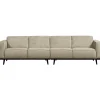 Woood Statement 4-zits bank 280 cm structure velvet wheatfield