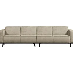 Woood Statement 4-zits bank 280 cm structure velvet wheatfield