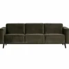 Woood Statement 3-zits bank 230 cm fluweel warm groen