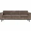 Woood Statement 3-zits bank 230 cm brede platte rib taupe