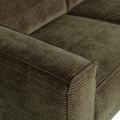 Woood Statement 4-zits bank 280 cm platte brede rib warm groen