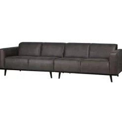 Woood Statement 4-zits bank 280 cm lederlook donkergrijs