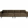 Woood Statement 4-zits bank 280 cm fluweel taupe