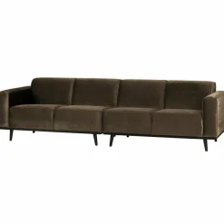 Woood Statement 4-zits bank 280 cm fluweel taupe