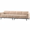 Woood Statement 4-Zits Bank 280 Cm Chenille Velvet Naturel