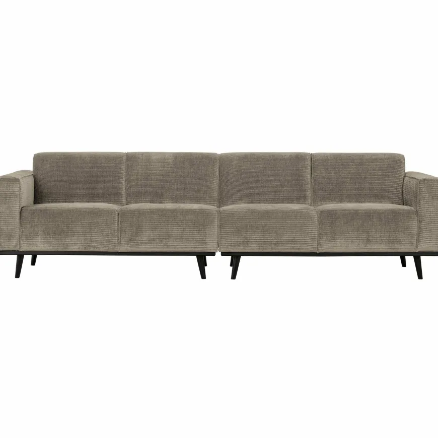 Woood Statement 4-zits bank 280 cm platte brede rib clay