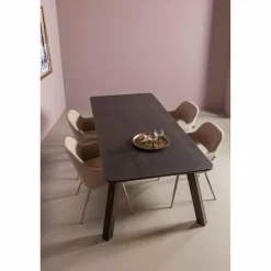 Woood Tablo eettafel afgerond vingerlas 200x90cm mystic brown [fsc]