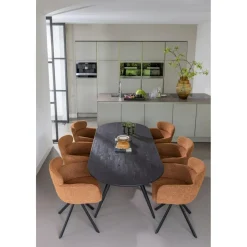 Woood Tablo eettafel ovaal vingerlas 220x90cm mystic brown [fsc]