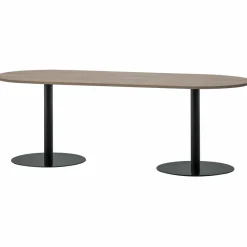 Woood Tablo eettafel ovaal vingerlas 220x90cm pebble grey/zwart [fsc]