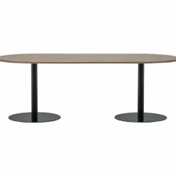 Woood Tablo eettafel ovaal vingerlas 220x90cm pebble grey/zwart [fsc]