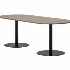 Woood Tablo eettafel ovaal vingerlas 220x90cm pebble grey/zwart [fsc]