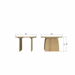 Woood Tablo Salontafel 60 Cm Eiken Dakargrau [fsc]