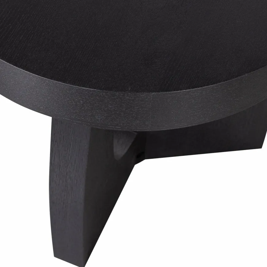 Woood Tala bijzettafel mdf fineer zwart ø45cm