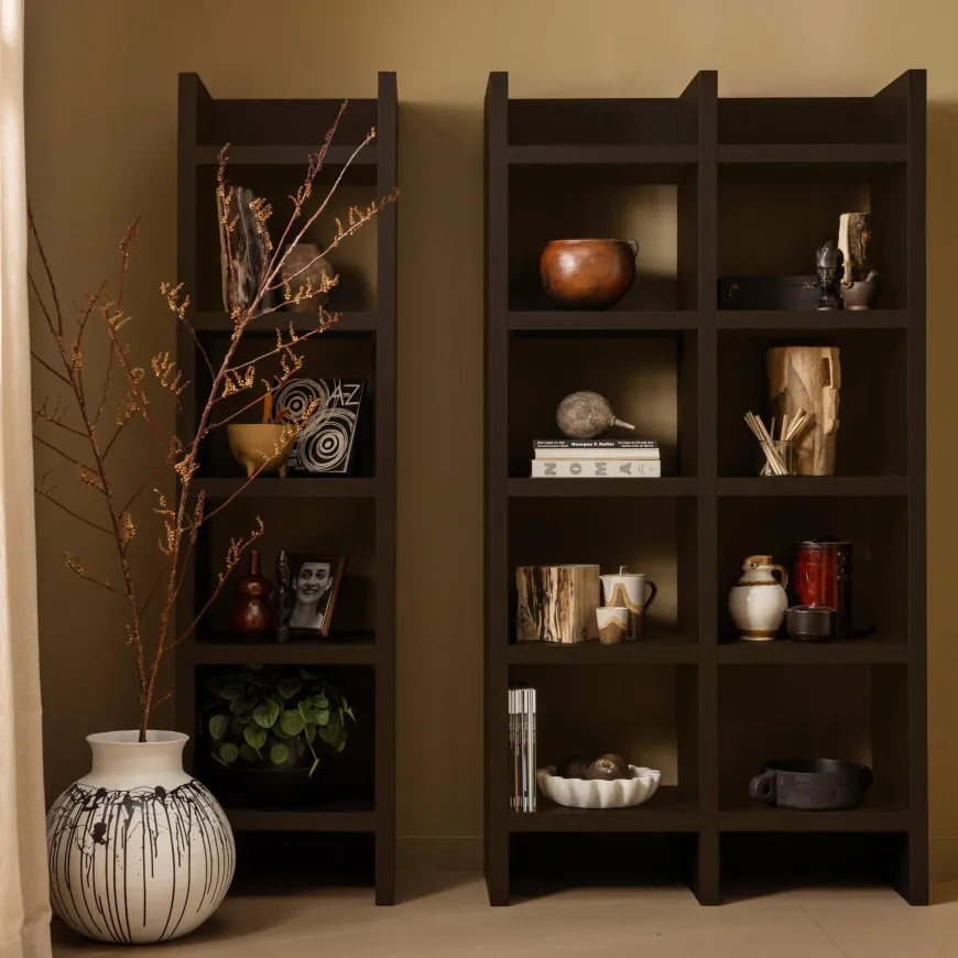 Woood Timo open kast mdf donkerbruin 195x100x40cm