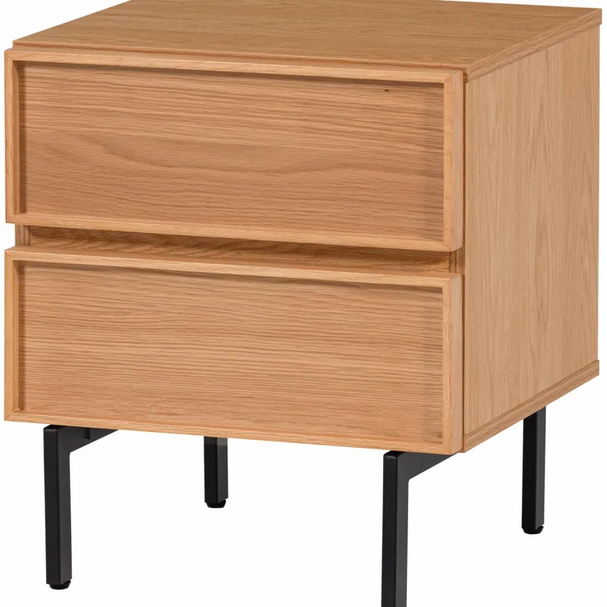 Woood Tours Ladekast/Nachtkastje 2 Lades Melamine/Mdf Naturel