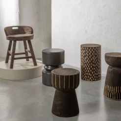 Woood Tuve bijzettafel hout bruin/zwart