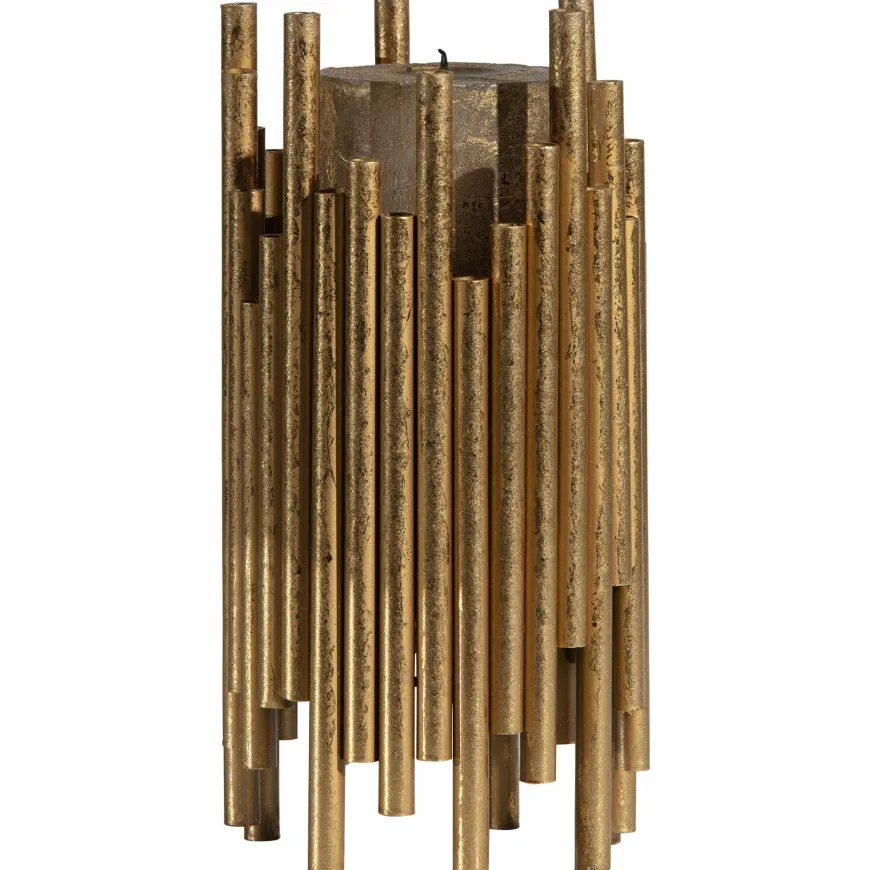 Woood Uneven waxinehouder metaal antique brass 24cm