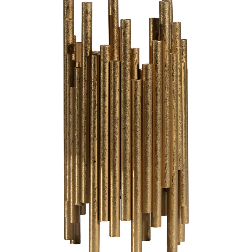 Woood Uneven waxinehouder metaal antique brass 24cm