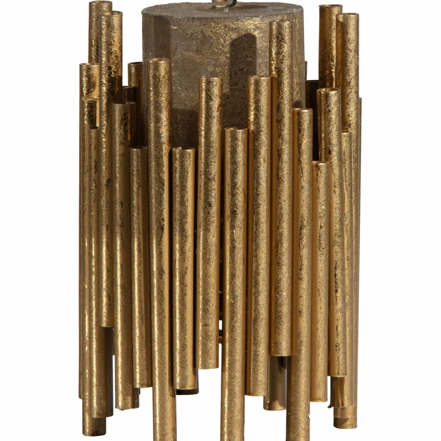 Woood Uneven waxinehouder metaal antique brass 18cm