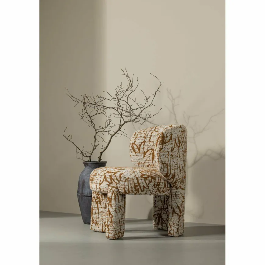 Woood Upke fauteuil met dessin naturel/bruin