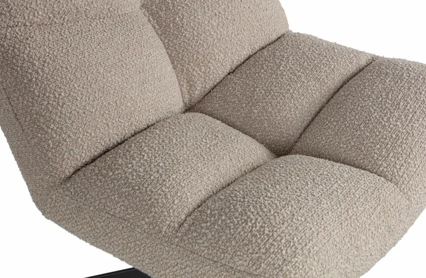 Woood Vinny Draaifauteuil bouclé Zand