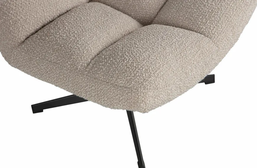 Woood Vinny Draaifauteuil bouclé Zand