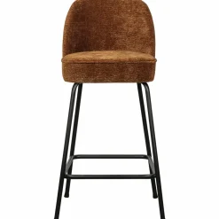Woood Vogue barstoel 65cm 3d chenille middenbruin