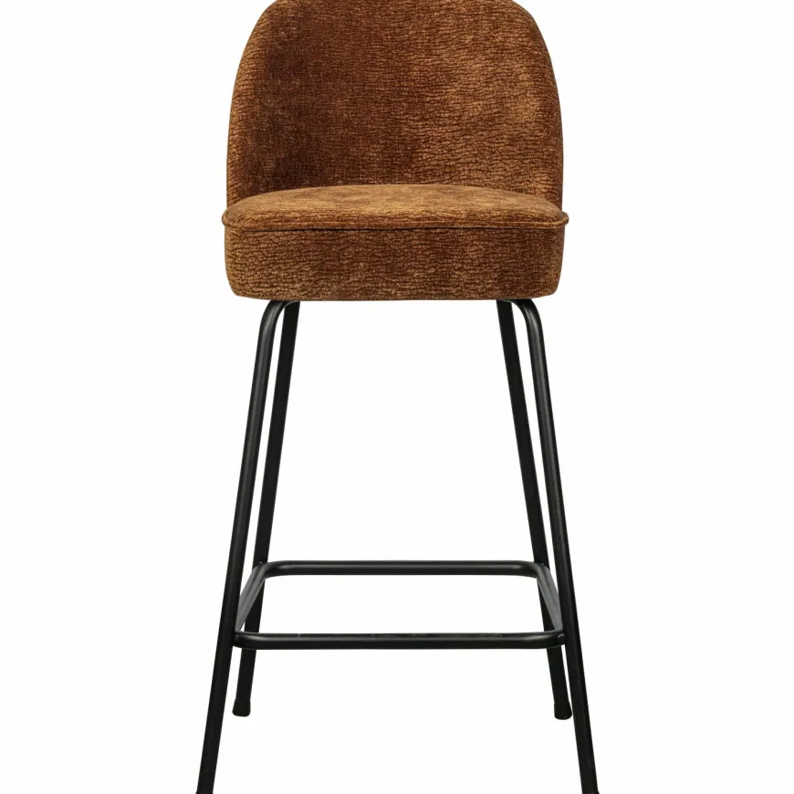 Woood Vogue barstoel 65cm 3d chenille middenbruin