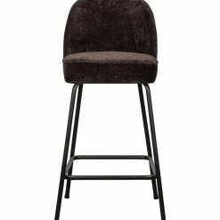 Woood Vogue barstoel 65cm 3d chenille donkerbruin