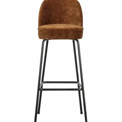 Woood Vogue barstoel 80cm 3d chenille middenbruin
