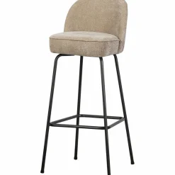 Woood Vogue barstoel 80cm 3d chenille zand