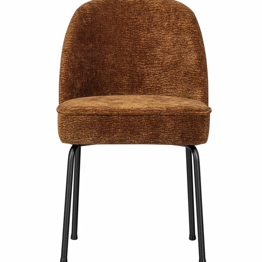 Woood Vogue eetkamerstoel 3d chenille middenbruin