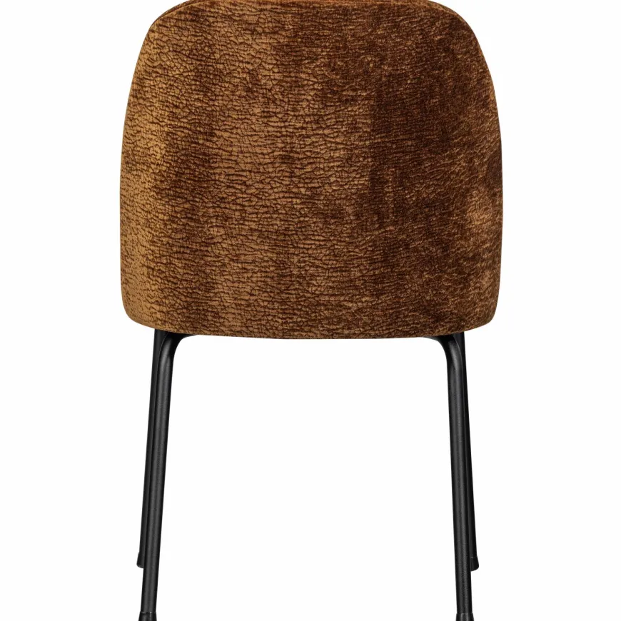 Woood Vogue eetkamerstoel 3d chenille middenbruin