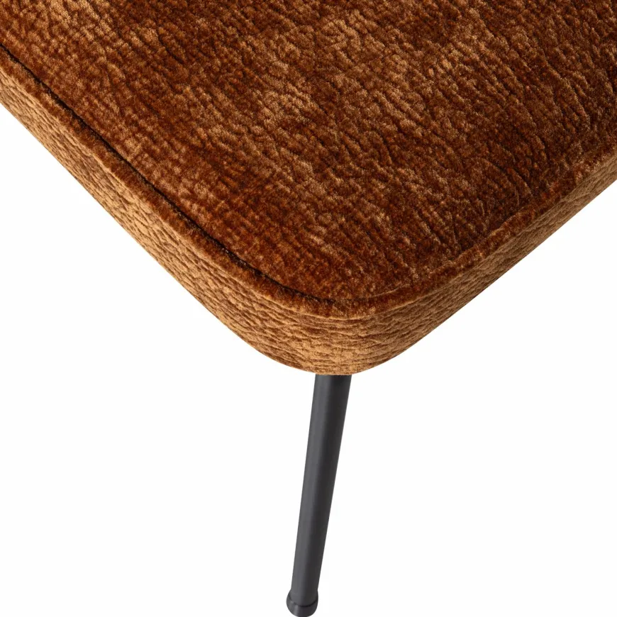 Woood Vogue eetkamerstoel 3d chenille middenbruin