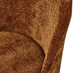 Woood Vogue eetkamerstoel 3d chenille middenbruin chrome poot