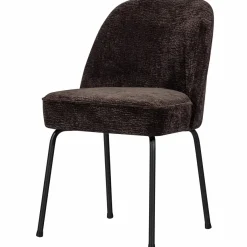 Woood Vogue eetkamerstoel 3d chenille donkerbruin