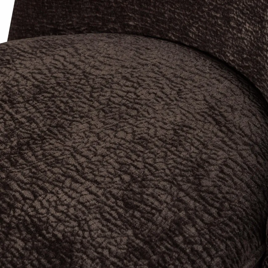 Woood Vogue eetkamerstoel 3d chenille donkerbruin