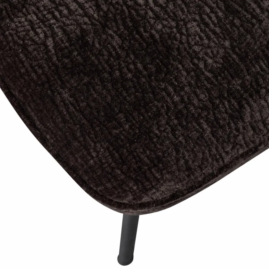 Woood Vogue eetkamerstoel 3d chenille donkerbruin